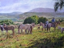 paisaje con dos gauchos 110x65