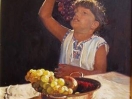 Girl with grapes